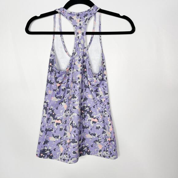 Ivivva by Lululemon Girls 12 Purple Camo Print Scoop Neck Racerback Tank Top - Picture 2 of 7